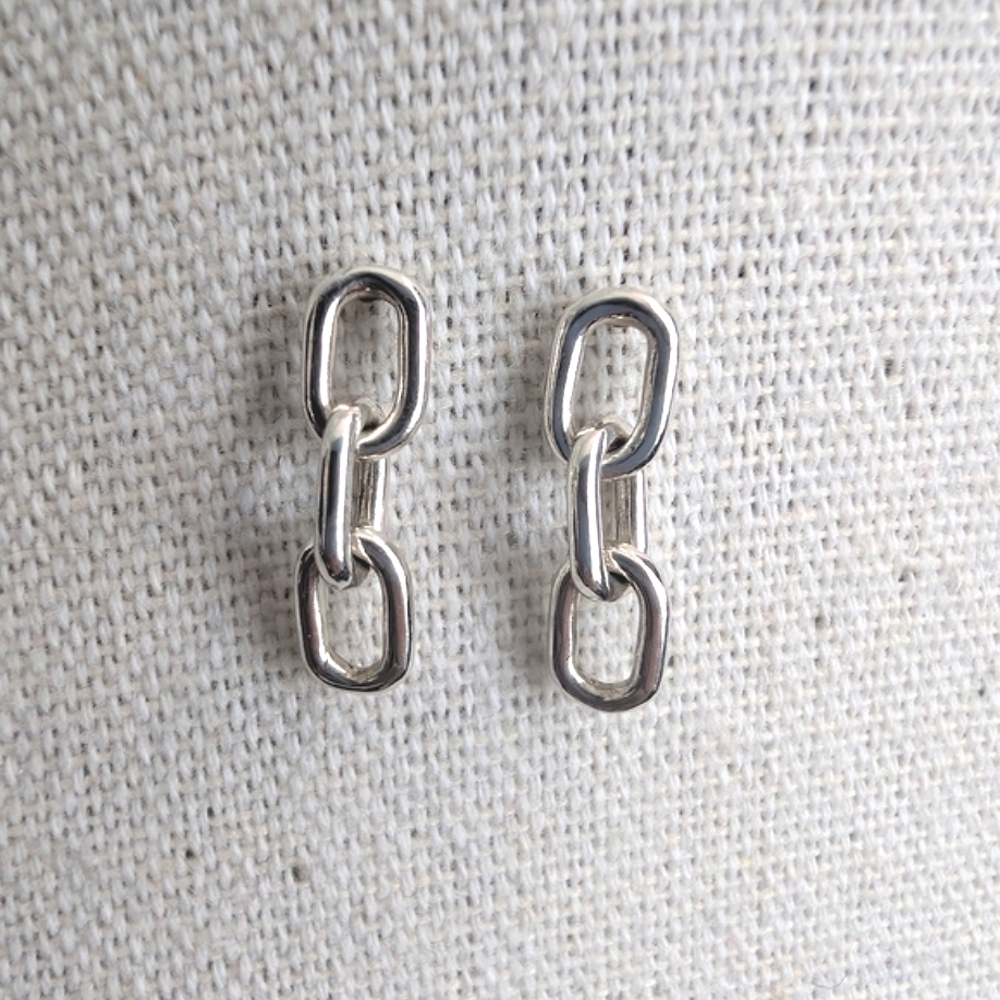 Tiny Boma 925 Sterling Silver Chain Link Dangle Earrings